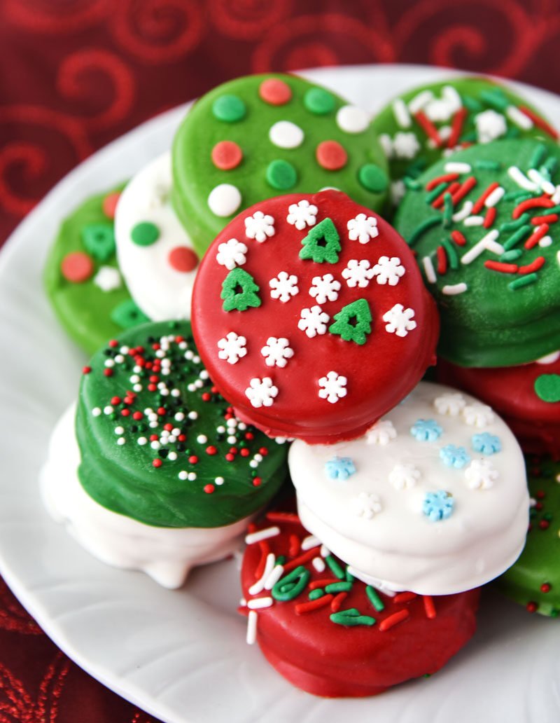 Biscuits Oreo trempés pour Noël